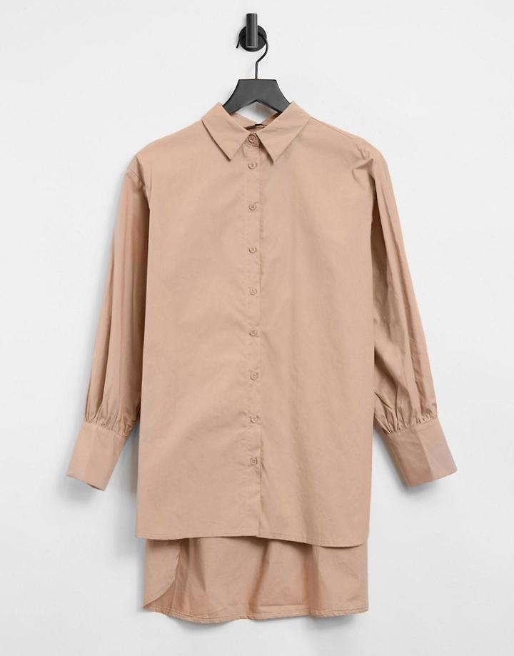 Love & Other Things Oversized Shirt In Stone-neutral
