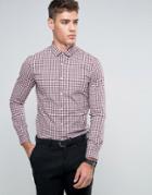 Asos Skinny Gingham Check Shirt - Red