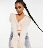 Asyou Knitted Ballet Cardigan In Rose-pink