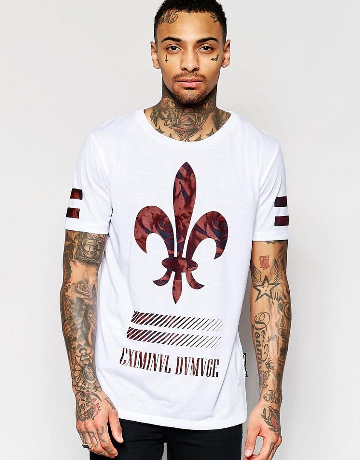 Criminal Damage Fleur Rose T-shirt - Red