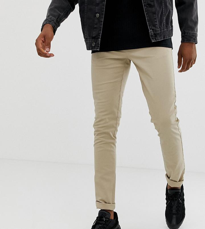 Asos Design Tall Skinny Chinos In Putty-beige