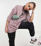 Collusion Super Oversized T-shirt In Mauve-pink