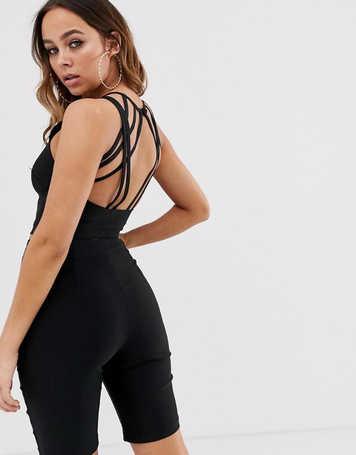 Vesper Strappy Back Crop Top In Black Two-piece - Black