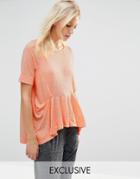 Stitch & Pieces Ruffle Top - Coral