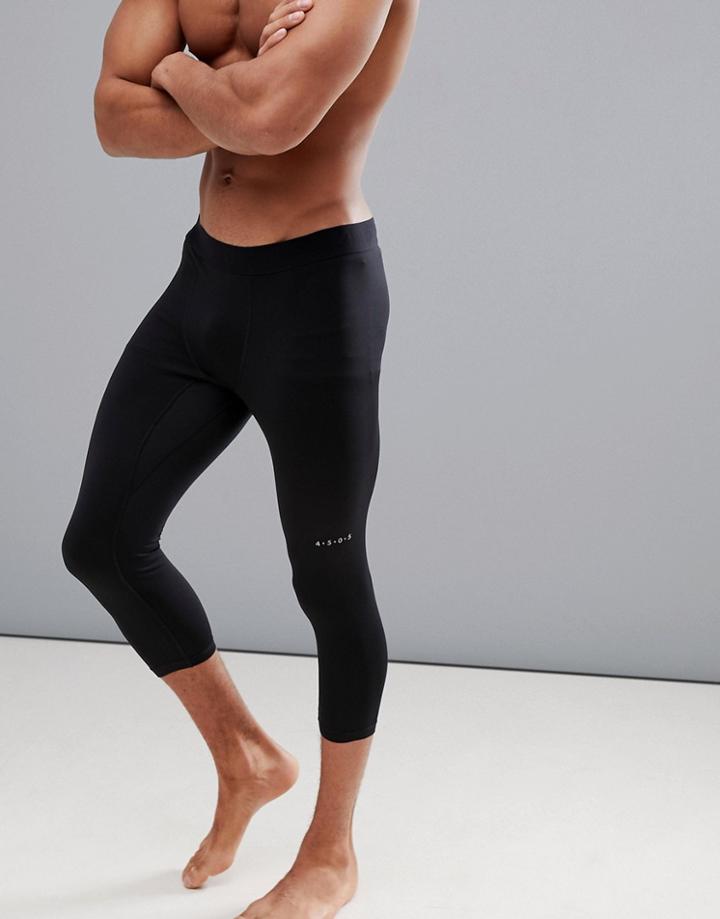 Asos 4505 Running Tights In 3/4 Length In Black - Black
