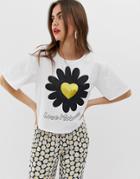Love Moschino Daisy Logo T-shirt - White