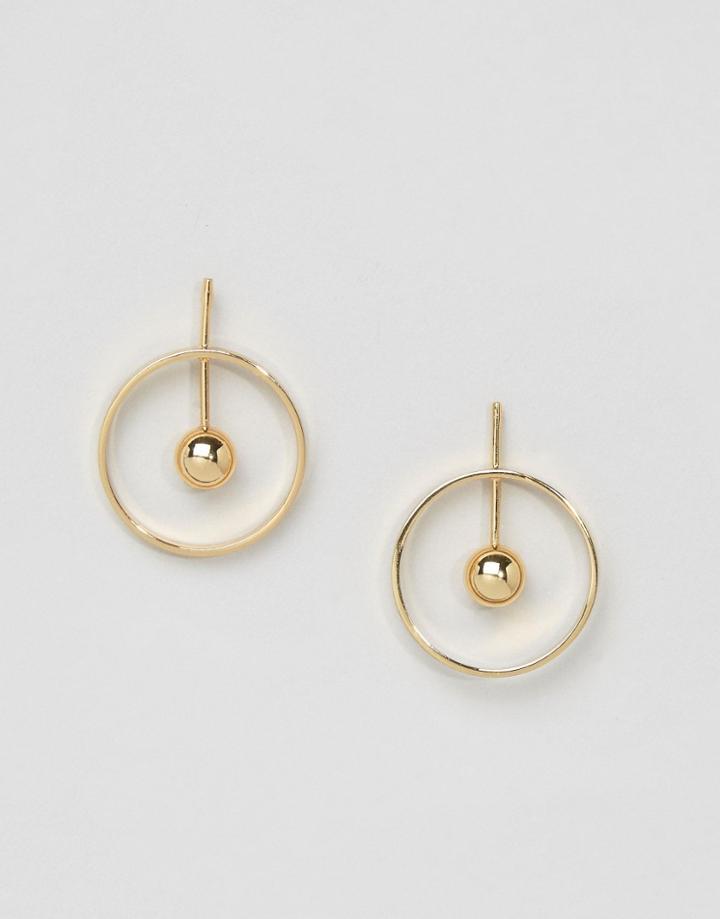 Pieces Calla Drop Hoop Earrings - Gold
