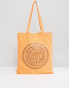 Asos Tote Bag With Skate Print In Orange - Orange