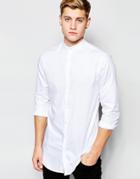 Jack & Jones Premium Grandad Shirt In Slim Fit - White