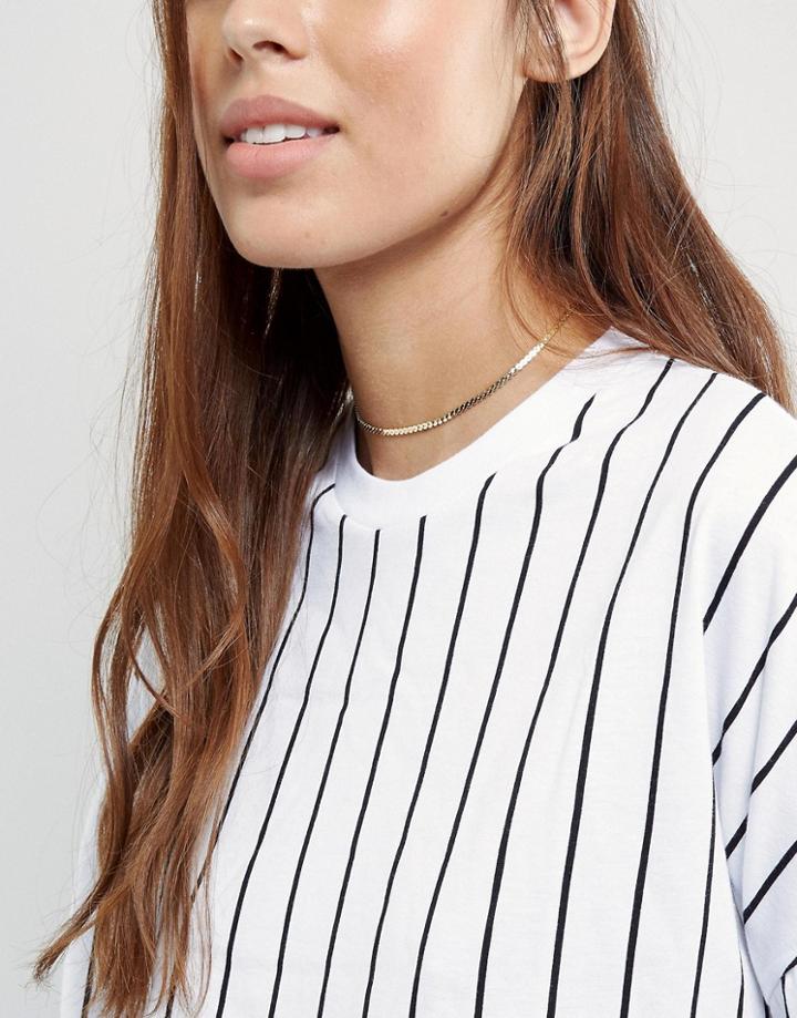 Asos Fine Chain Choker Necklace - Gold