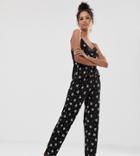 New Look Ditsy Pyjama Cami In Black Pattern