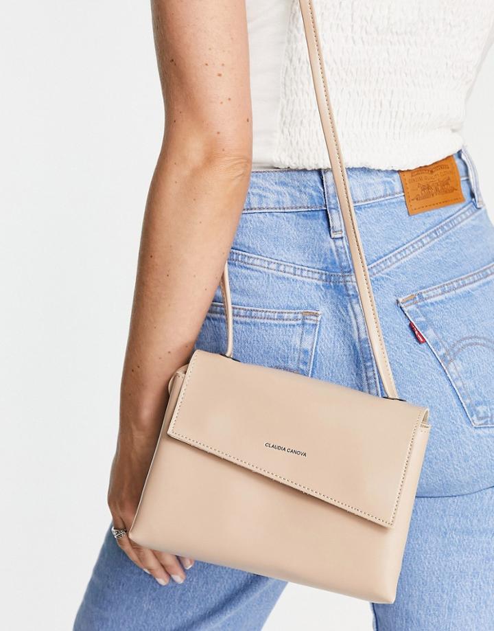 Claudia Canova Diagnonal Flap Crossbody Bag In Sand-neutral