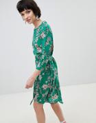 New Look Floral Midi Dress - Green