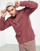 Adidas Originals Adicolor 1/4 Zip Fleece In Crimson With Central Logo-purple