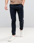 Solid Chinos In Slim Fit With Stretch - Black