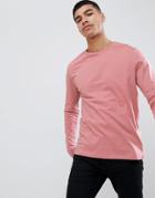 Asos Design Long Sleeve T-shirt With Crew Neck In Pink - Pink