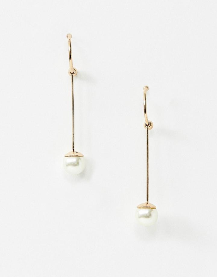 Pieces Maribel Pearl Drop Earrings - Gold