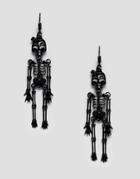 Monki Halloween Skeleton Earrings In Black - Black
