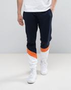 Asos Skinny Jogger With Cut And Sew Panels - Navy