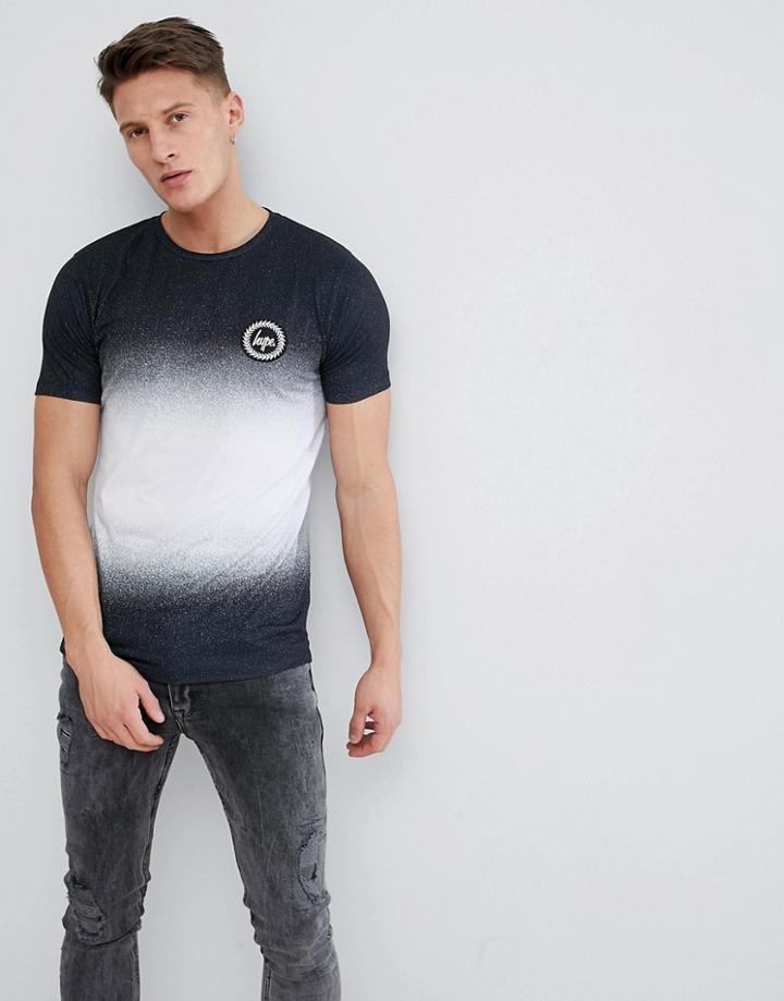 Hype Muscle T-shirt In Black Speckle Fade - Black