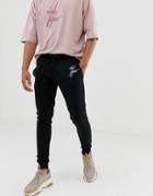 Asos Design Two-piece Skinny Sweatpants With Placement Print With Dark Future Logo - Black