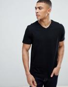 Burton Menswear V Neck T-shirt In Black - Black