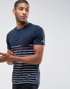 Jack & Jones Core T-shirt With Stripe And Pocket - Navy