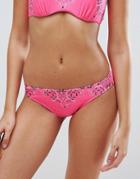 Butterfly By Matthew Williamson Border Print Bikini Bottom - Pink