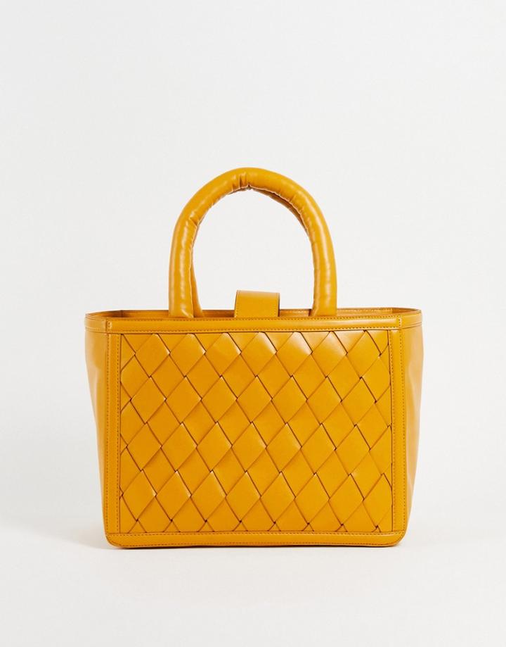 Asos Design Tote Bag In Oversized Weave In Orange
