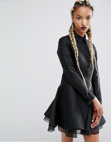 Amenpapa The Key To Miracles Embroidery Shirt Dress - Black