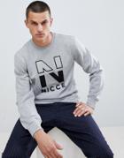 Nicce Campus Sweatshirt Logo Sweat In Gray - Gray