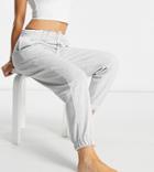 Asos Design Petite Lounge Brushed Sweatpants In Gray Heather-grey