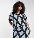 Asos Design Curve Knit Skirt In Jacquard Plaid - Part Of A Set-multi