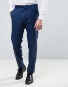 Asos Wedding Slim Suit Pant In Light Navy 100% Wool - Blue
