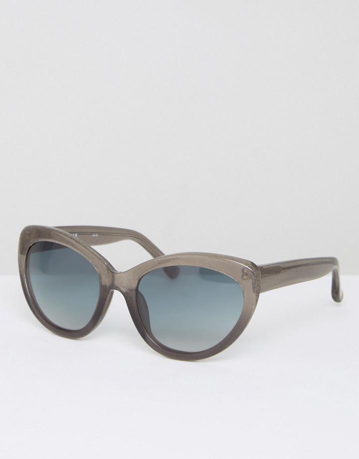 Markus Lupfer Gray Glitter Sunglasses With Teal Gradient Lens - Gray