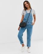 Asos Design 'original' Denim Overalls In Midwash-blues