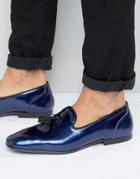 Asos Loafers In Navy Metallic - Navy