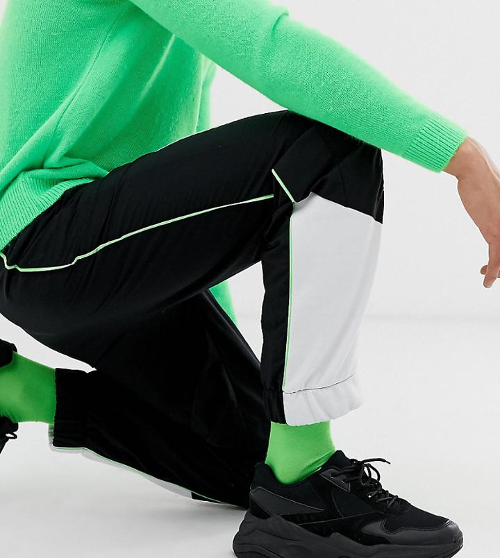 Collusion Jogger With Neon Piping-black
