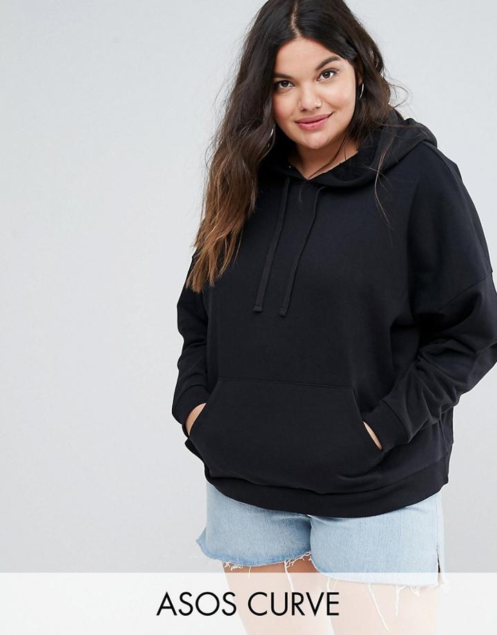 Asos Curve Boxy Hoodie - Black