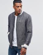Abercrombie & Fitch Bomber Jacket Varsity In Classic Regular Fit - Navy