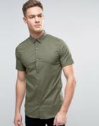 Only & Sons Skinny Short Sleeve Smart Shirt - Green