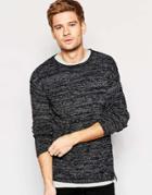Selected Homme Knitted Sweater With Fleck - Black