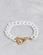 Wftw Gold Triangle Clasp Chain Bracelet In Silver
