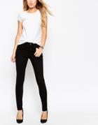 Asos Ridley High Waist Skinny Jeans In Clean Black - Black