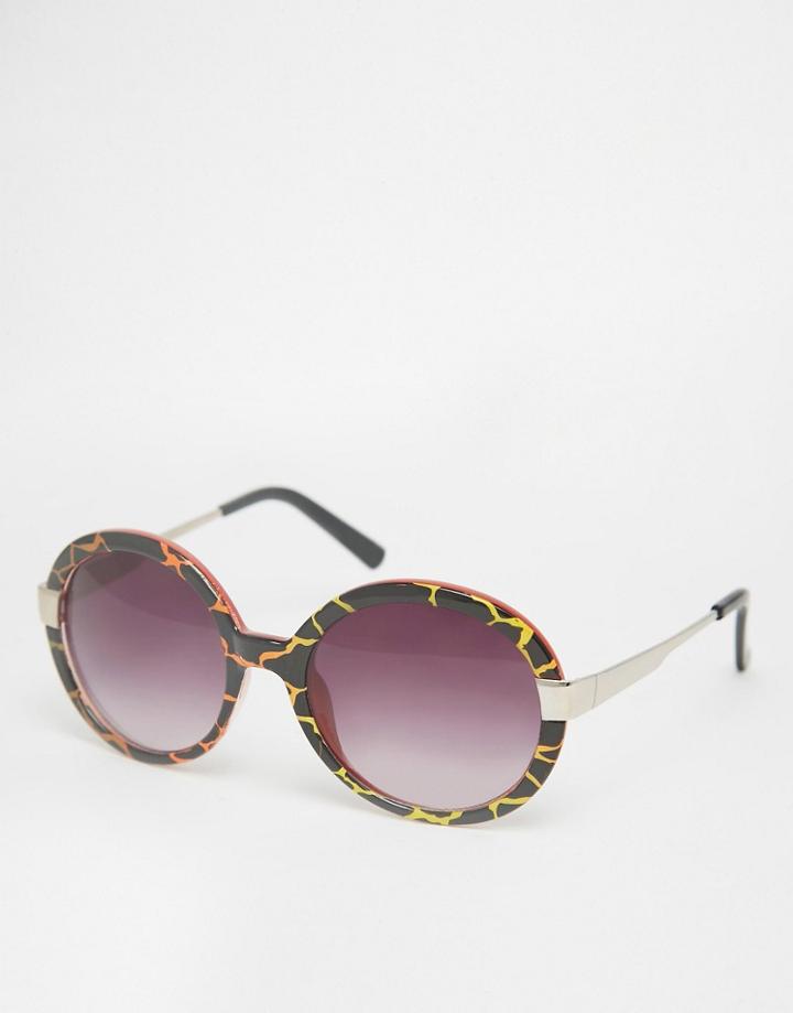 Jeepers Peepers Oversized Round Sunglasses - Animal Print