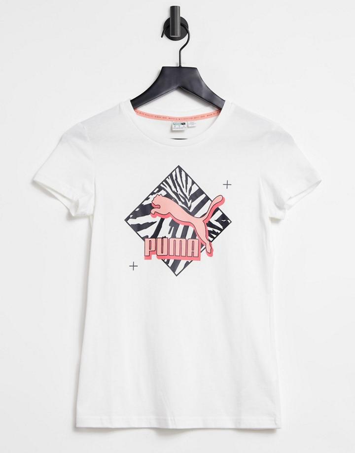 Puma Large Logo T-shirt In White
