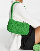 Topshop Crochet Shoulder Bag-green