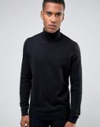 New Look Roll Neck Sweater In Black - Black