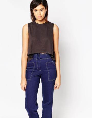 Tired Of Tokyo Sleeveless Top With Split Back - Black