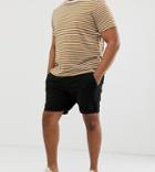Asos Design Plus Slim Chino Shorts In Black